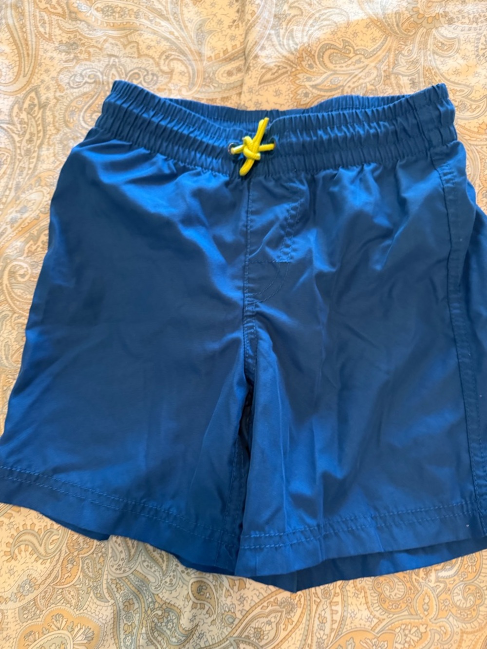 Old Navy Blue Boys Swim Shorts with Yellow Accent
